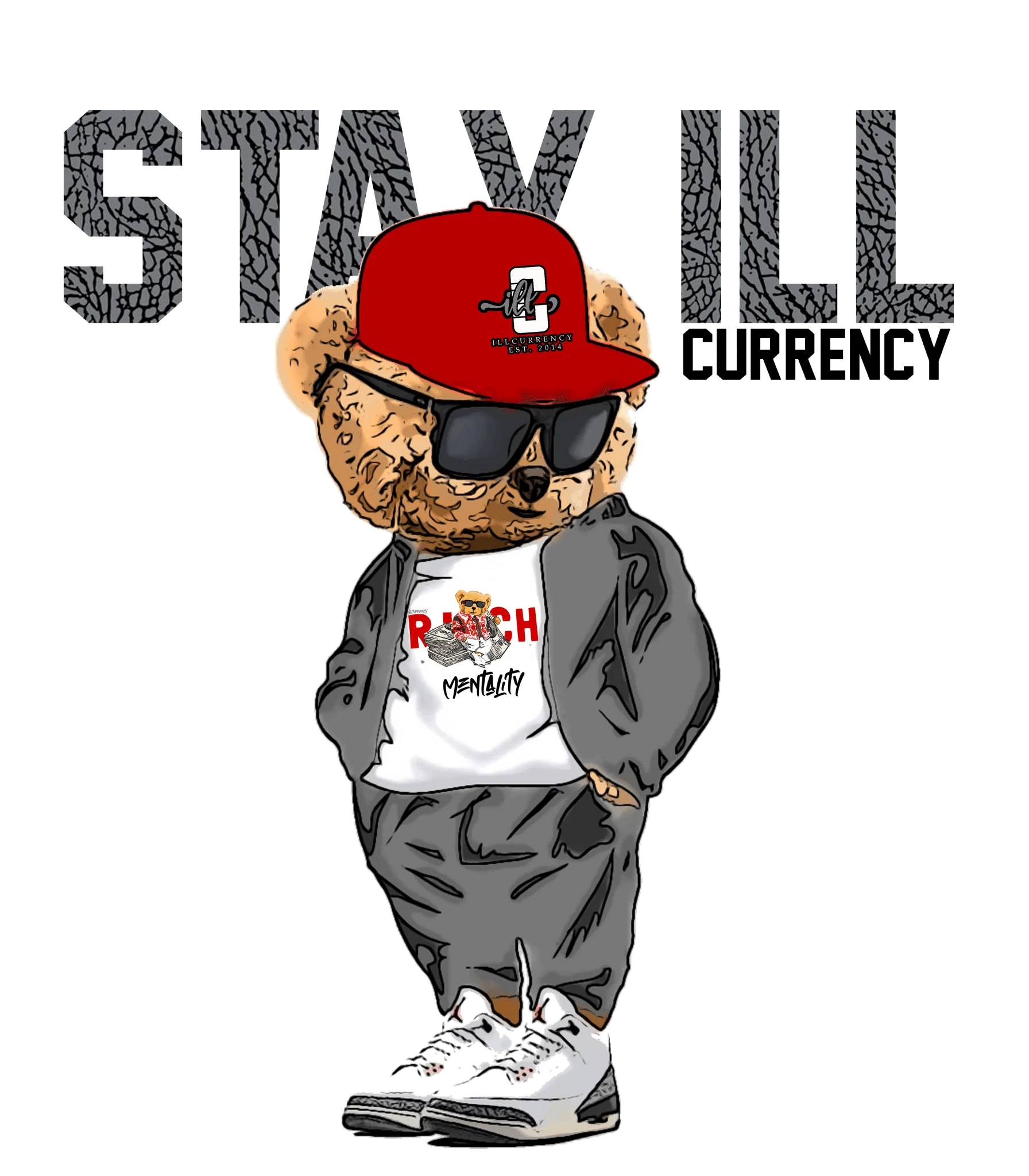 Air Jordan 3 “White Cement Reimagined” | illcurrency White T-Shirt (Stay ill Bear)