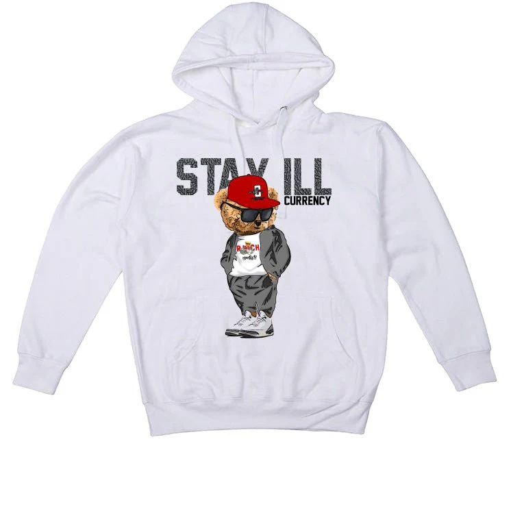 Air Jordan 3 “White Cement Reimagined” | illcurrency White T-Shirt (Stay ill Bear) - Image 3