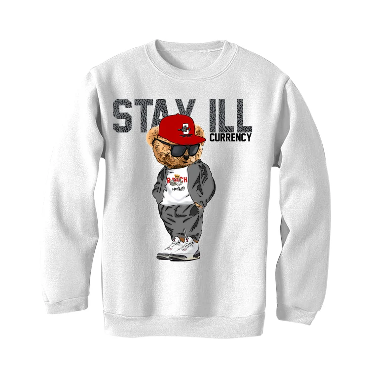 Air Jordan 3 “White Cement Reimagined” | illcurrency White T-Shirt (Stay ill Bear) - Image 4