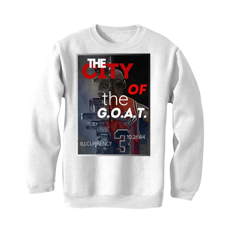 Air Jordan 3 “White Cement Reimagined” | illcurrency White T-Shirt (THE CITY OF THE GOAT) - Image 4