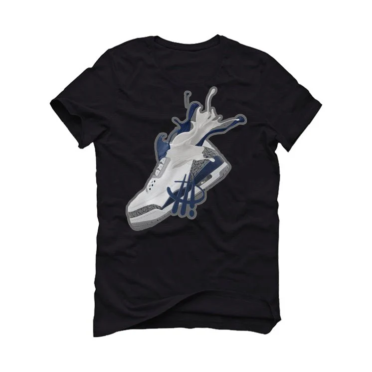 AIR JORDAN 3 “WHITE NAVY”| ILLCURRENCY Black T-Shirt (SPLASH 3) - Image 2