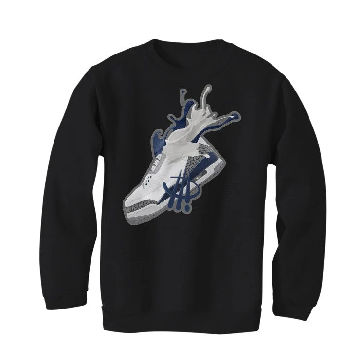 AIR JORDAN 3 “WHITE NAVY”| ILLCURRENCY Black T-Shirt (SPLASH 3) - Image 4