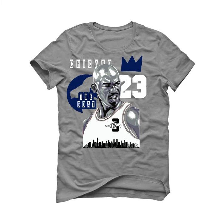 AIR JORDAN 3 “WHITE NAVY”| ILLCURRENCY Grey T-Shirt (Chicago 23) - Image 2