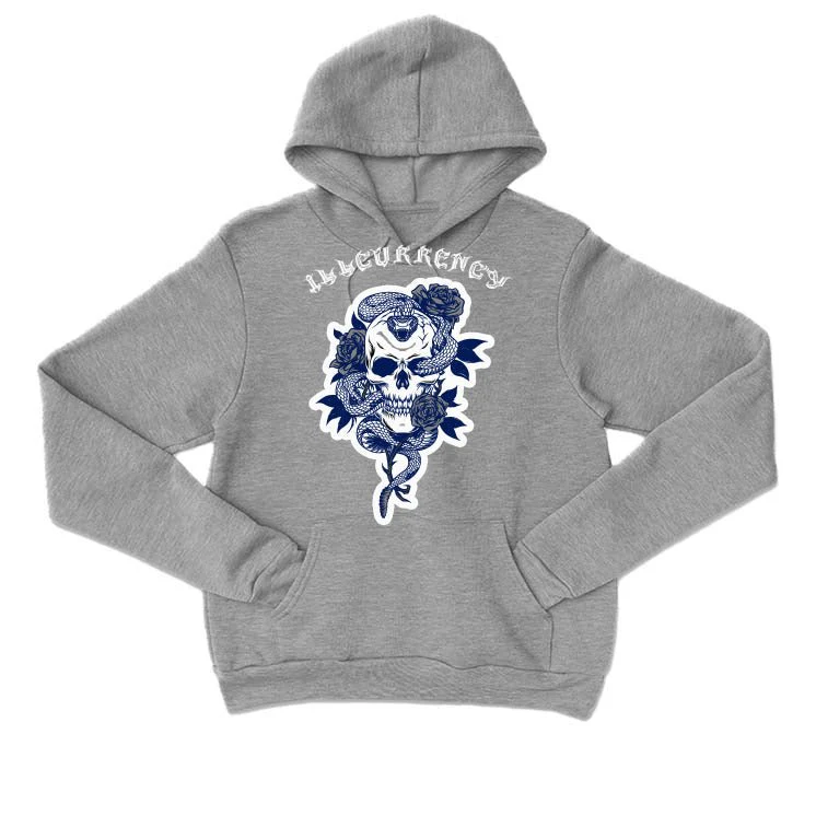 AIR JORDAN 3 “WHITE NAVY”| ILLCURRENCY Grey T-Shirt (Skeleton Rose) - Image 3
