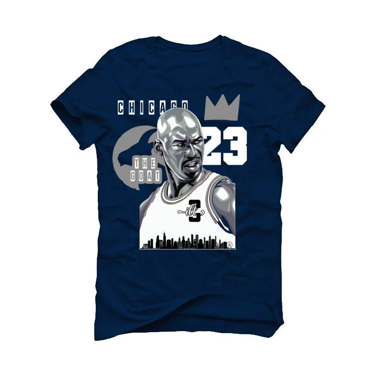 AIR JORDAN 3 “WHITE NAVY”| ILLCURRENCY Navy Blue T-Shirt (Chicago 23) - Image 2