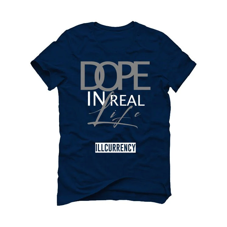 AIR JORDAN 3 “WHITE NAVY”| ILLCURRENCY Navy Blue T-Shirt (DOPE) - Image 2
