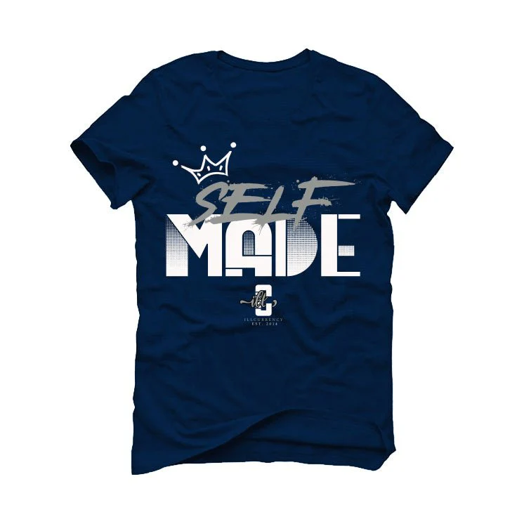 AIR JORDAN 3 “WHITE NAVY”| ILLCURRENCY Navy Blue T-Shirt (Self Made) - Image 2