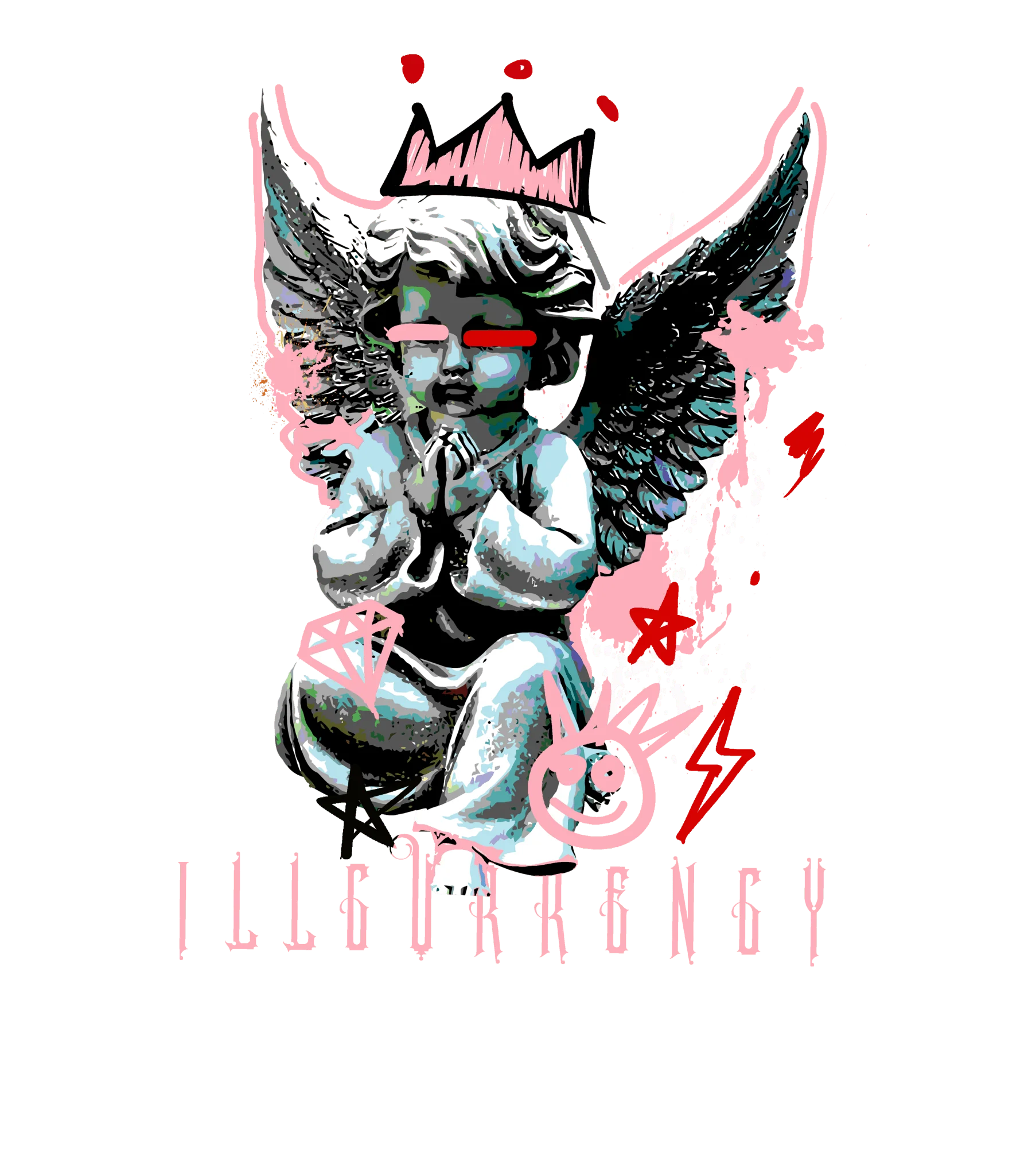 Air Jordan 3 Wings White T-Shirt (Graffiti Angel)| illcurrency