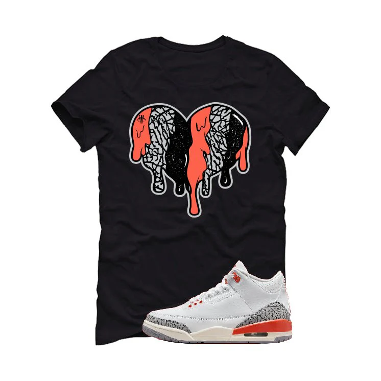 Air Jordan 3 WMNS “Georgia Peach” | illcurrency Black T-Shirt (Heart) - Image 2