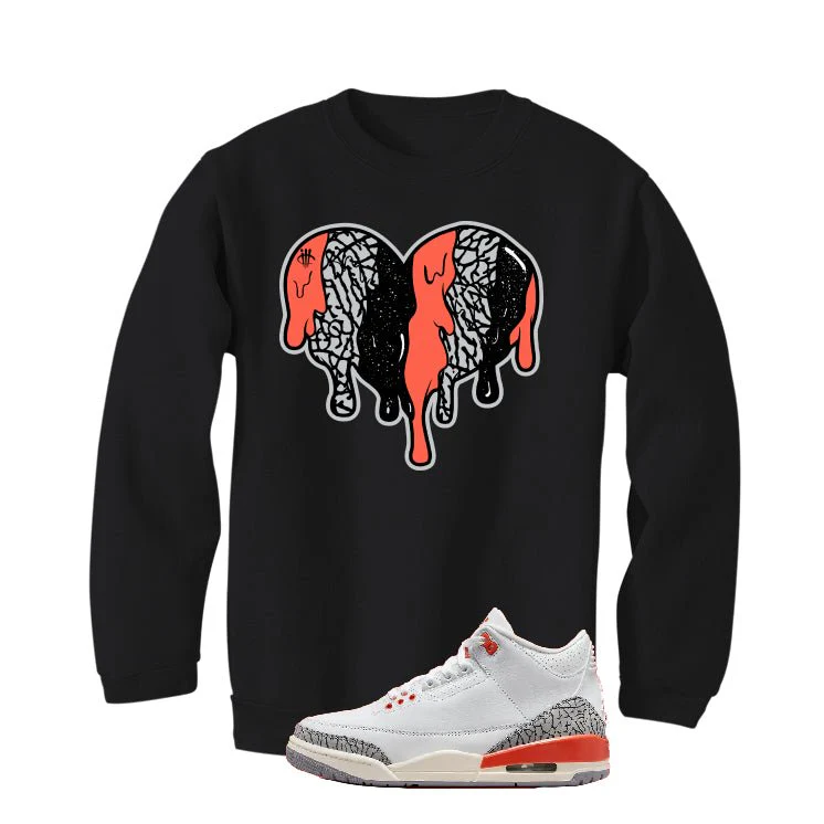Air Jordan 3 WMNS “Georgia Peach” | illcurrency Black T-Shirt (Heart) - Image 4