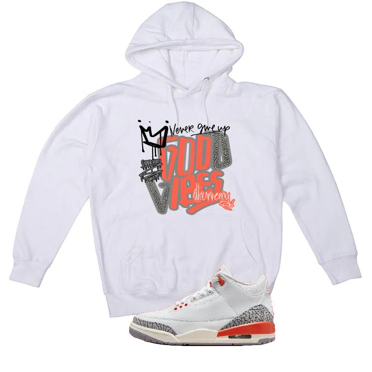 Air Jordan 3 WMNS “Georgia Peach” | illcurrency White T-Shirt (Good Vibes) - Image 2