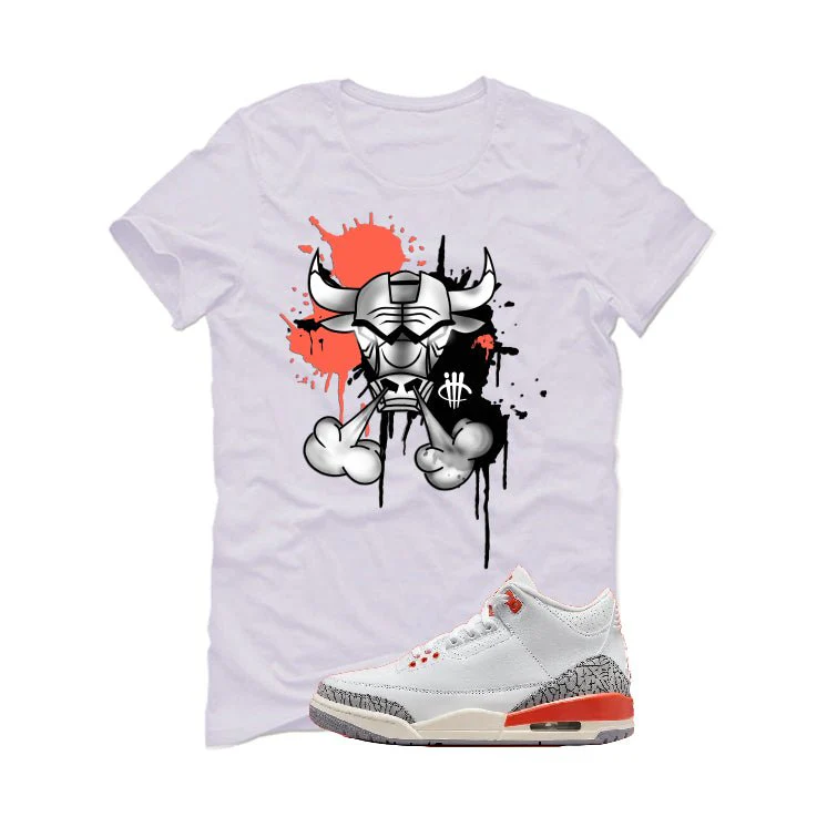 Air Jordan 3 WMNS “Georgia Peach” | illcurrency White T-Shirt (Iron Bull) - Image 2