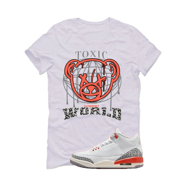 Air Jordan 3 WMNS “Georgia Peach” | illcurrency White T-Shirt (Toxic World) - Image 2
