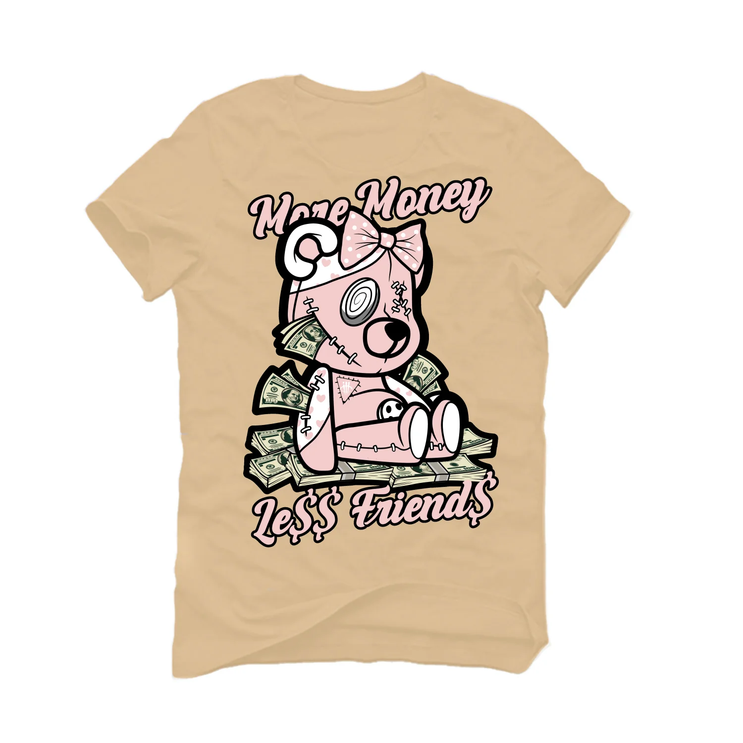 Air Jordan 3 WMNS “Neapolitan” | illcurrency Tan T-Shirt (more money less friend) - Image 2