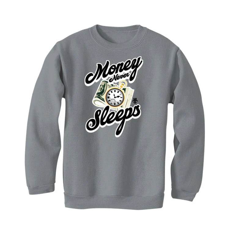 Air Jordan 3 WMNS Oreo aka Off Noir | illcurrency Grey T-Shirt (Money Never Sleeps) - Image 4