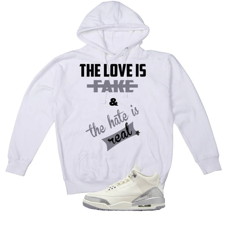 Air Jordan 3 WMNS Sail White T-Shirt (Love is Fake)| illcurrency - Image 3