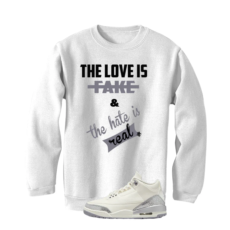 Air Jordan 3 WMNS Sail White T-Shirt (Love is Fake)| illcurrency - Image 4