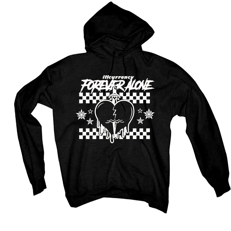 Air Jordan 4 Black Cat Matching T-Shirt, Sweatshirts & Hoodies Black T-Shirt (Forever Alone)| illcurrency - Image 3