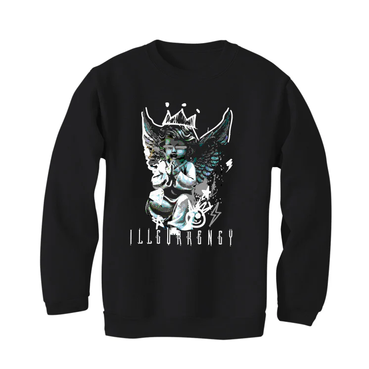 Air Jordan 4 Black Cat Matching T-Shirt, Sweatshirts & Hoodies Black T-Shirt (Graffiti Angel)| illcurrency - Image 4