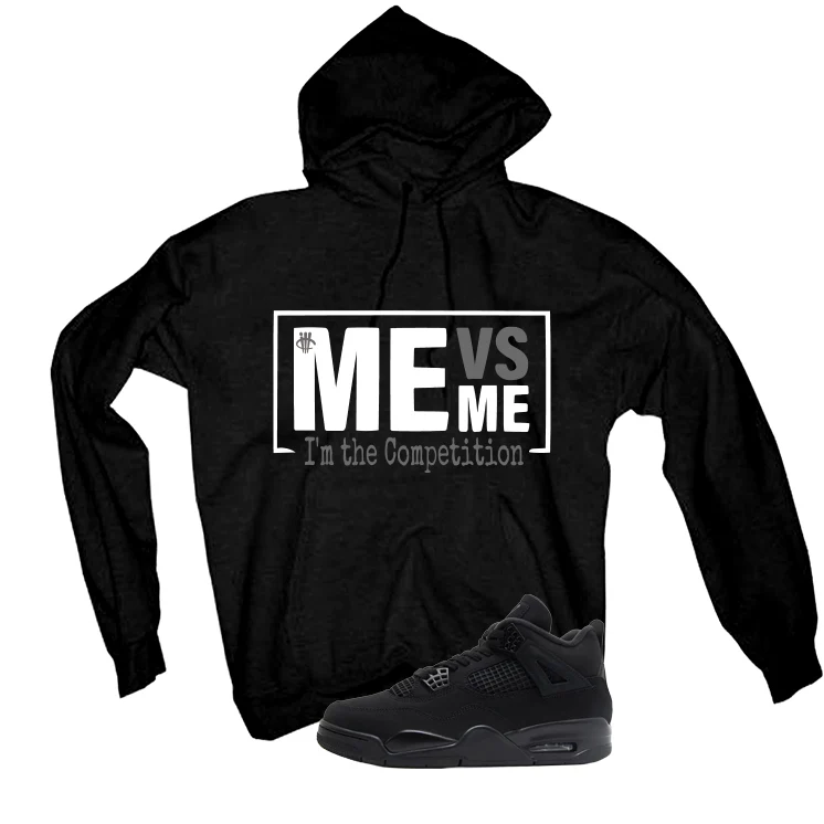 Air Jordan 4 Black Cat Matching T-Shirt, Sweatshirts & Hoodies Black T-Shirt (Me Vs Me)| illcurrency - Image 3