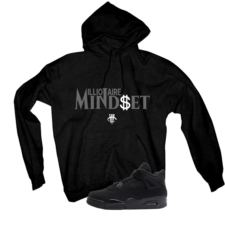 Air Jordan 4 Black Cat Matching T-Shirt, Sweatshirts & Hoodies Black T-Shirt (Millionaire Mindset)| illcurrency - Image 3