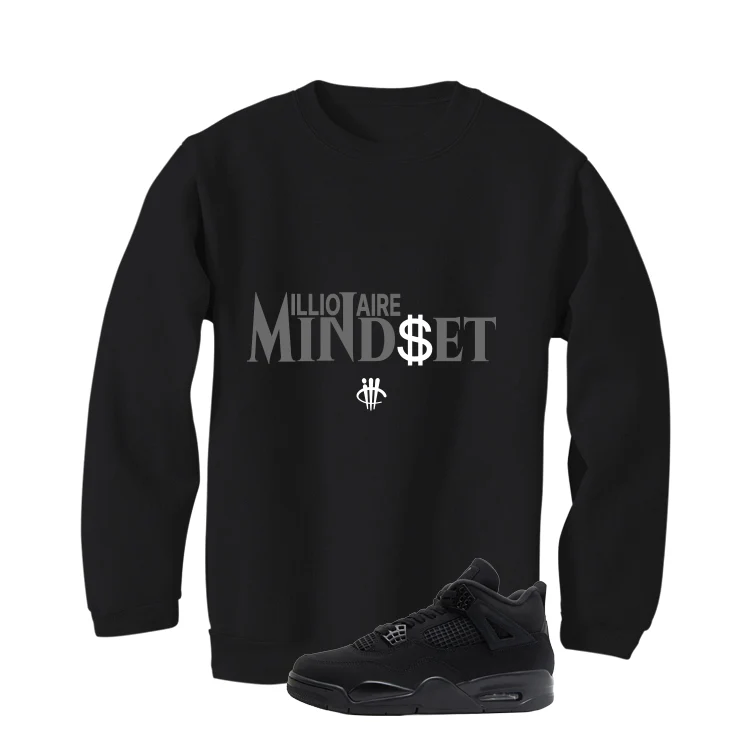 Air Jordan 4 Black Cat Matching T-Shirt, Sweatshirts & Hoodies Black T-Shirt (Millionaire Mindset)| illcurrency - Image 4