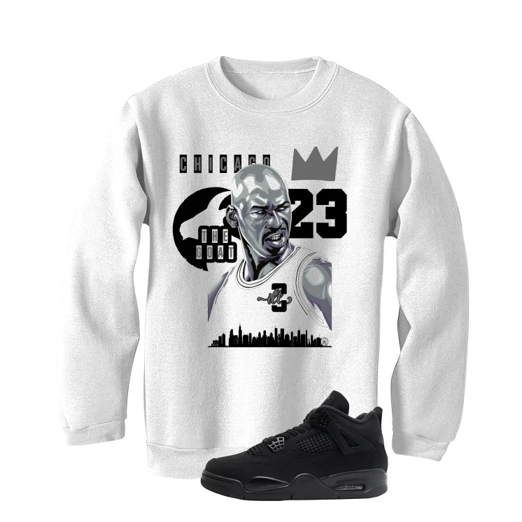 Air Jordan 4 Black Cat Matching T-Shirt, Sweatshirts & Hoodies White T-Shirt (The Goat)| illcurrency - Image 4