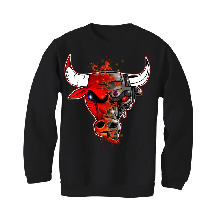 AIR JORDAN 4 “BRED REIMAGINED” 2024 | ILLCURRENCY Black T-Shirt (Bulls) - Image 4