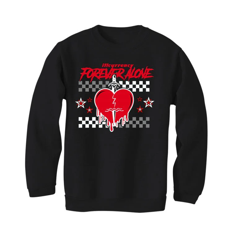 AIR JORDAN 4 “BRED REIMAGINED” 2024 | ILLCURRENCY Black T-Shirt (Forever Alone) - Image 4