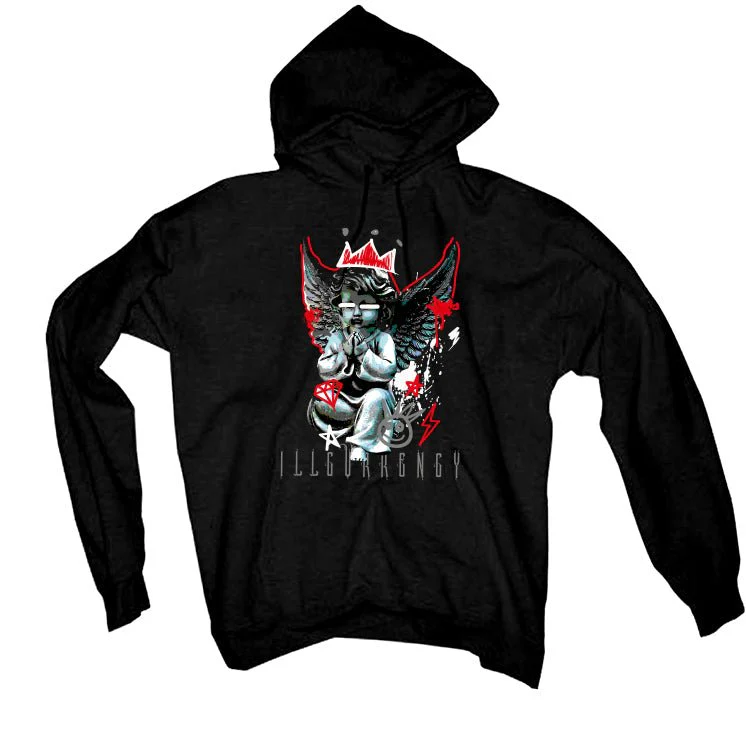 AIR JORDAN 4 “BRED REIMAGINED” 2024 | ILLCURRENCY Black T-Shirt (Graffiti Angel) - Image 3