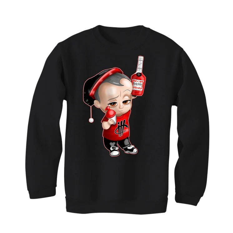 AIR JORDAN 4 “BRED REIMAGINED” 2024 | ILLCURRENCY Black T-Shirt (Henny Baby) - Image 4