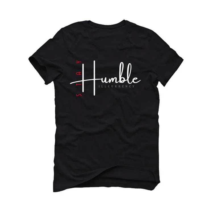 AIR JORDAN 4 “BRED REIMAGINED” 2024 | ILLCURRENCY Black T-Shirt (Stay Humble) - Image 2