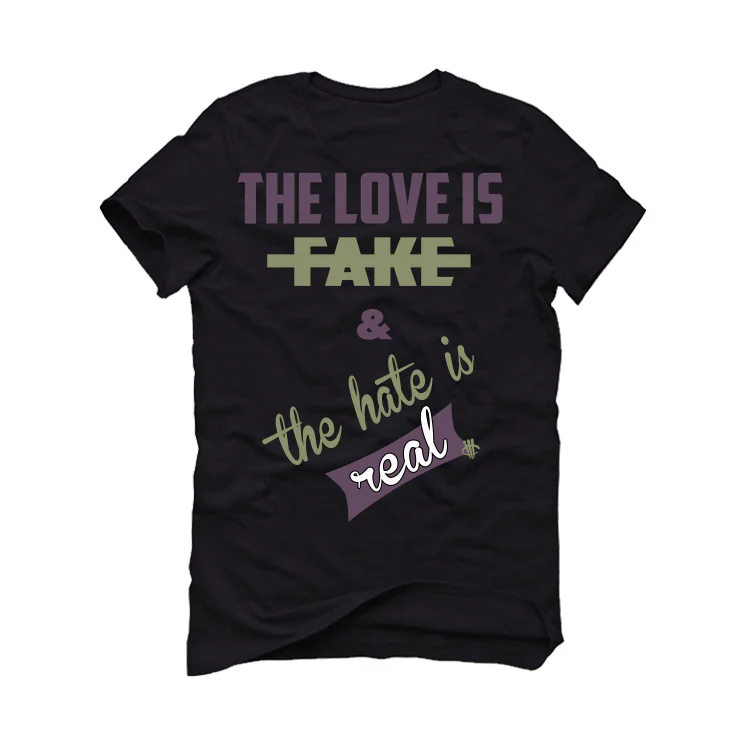 Air Jordan 4 “Canyon Purple” Black T-Shirt (Love is Fake) - Image 2