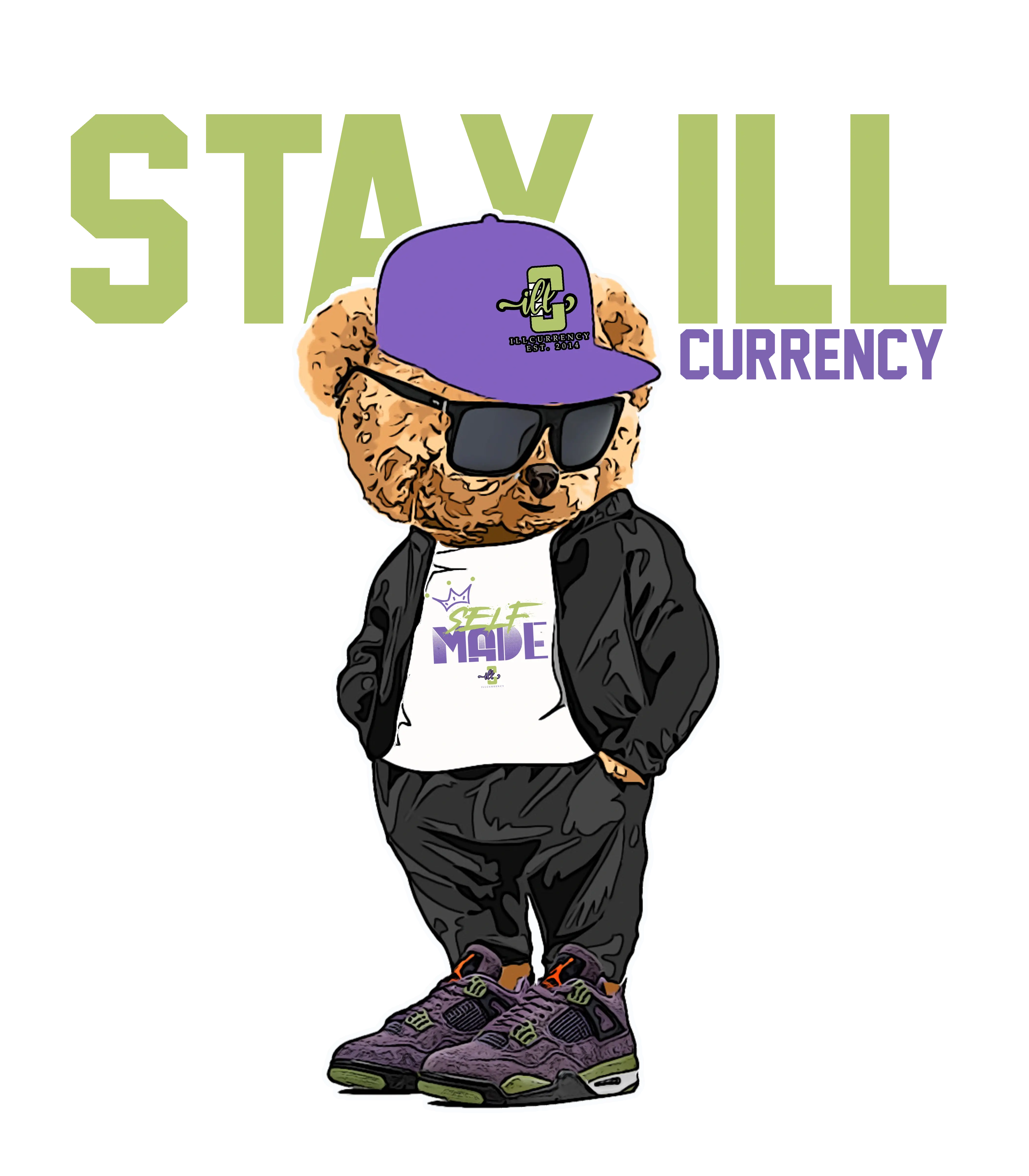 Air Jordan 4 “Canyon Purple” White T-Shirt (Stay ill Bear)
