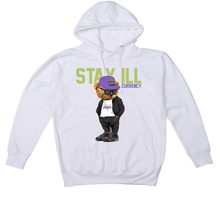 Air Jordan 4 “Canyon Purple” White T-Shirt (Stay ill Bear) - Image 3