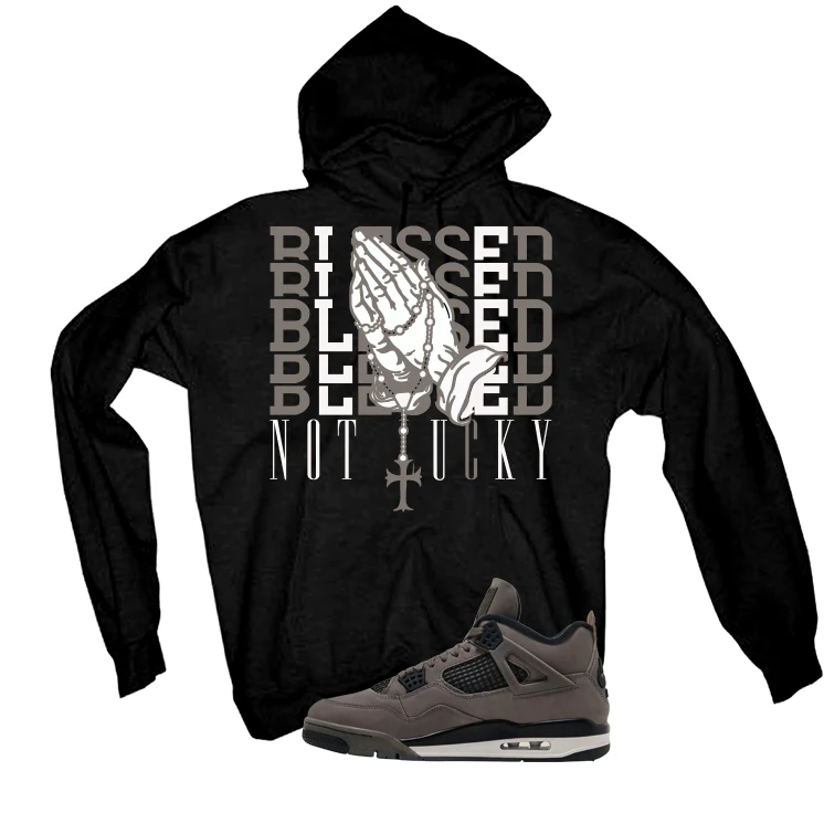 Air Jordan 4 Cave Stone Black T-Shirt (Blessed not lucky)| illcurrency - Image 3