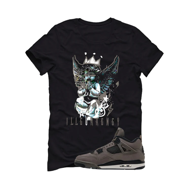 Air Jordan 4 Cave Stone Black T-Shirt (Graffiti Angel)| illcurrency - Image 2