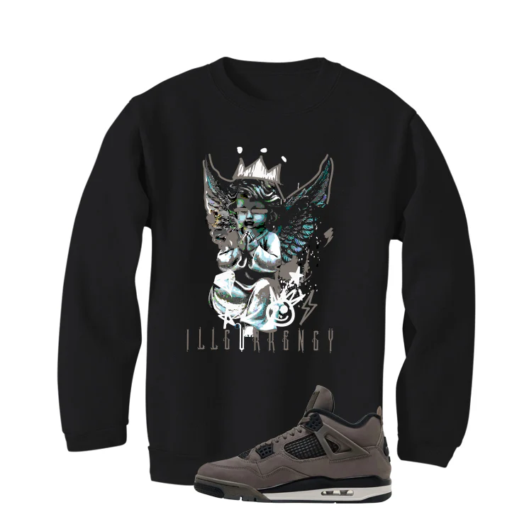 Air Jordan 4 Cave Stone Black T-Shirt (Graffiti Angel)| illcurrency - Image 4
