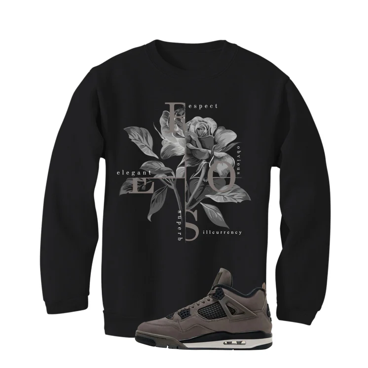 Air Jordan 4 Cave Stone Black T-Shirt (Roses)| illcurrency - Image 4