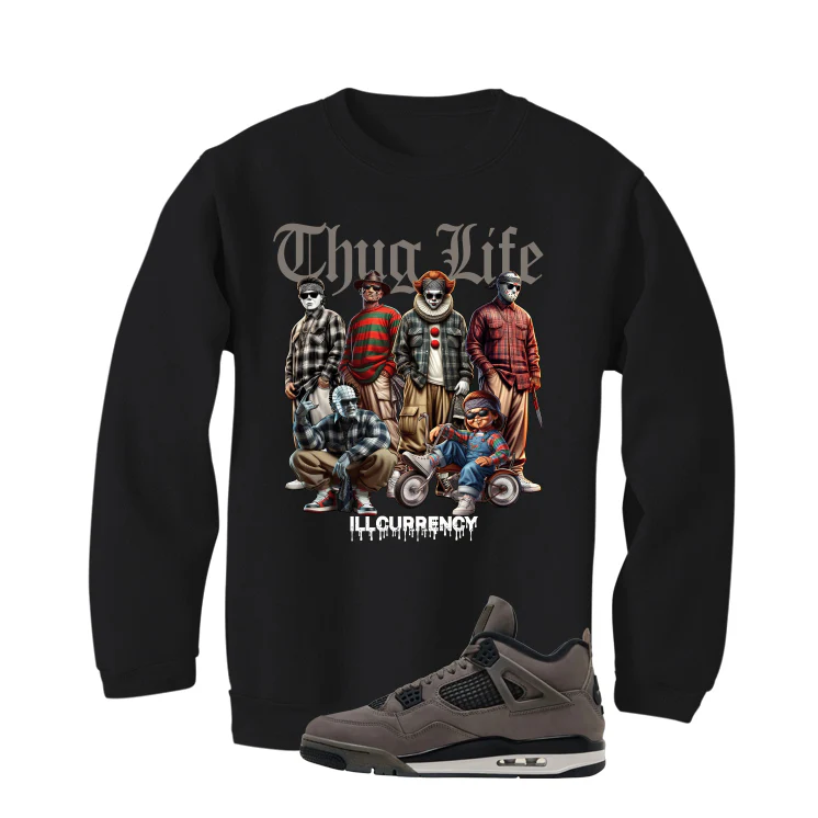 Air Jordan 4 Cave Stone Black T-Shirt (Thug Life Halloween)| illcurrency - Image 4