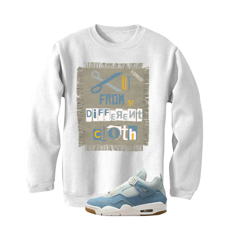 Air Jordan 4 Denim Worn Blue White T-Shirt (Cut from a different cloth)| illcurrency - Image 4