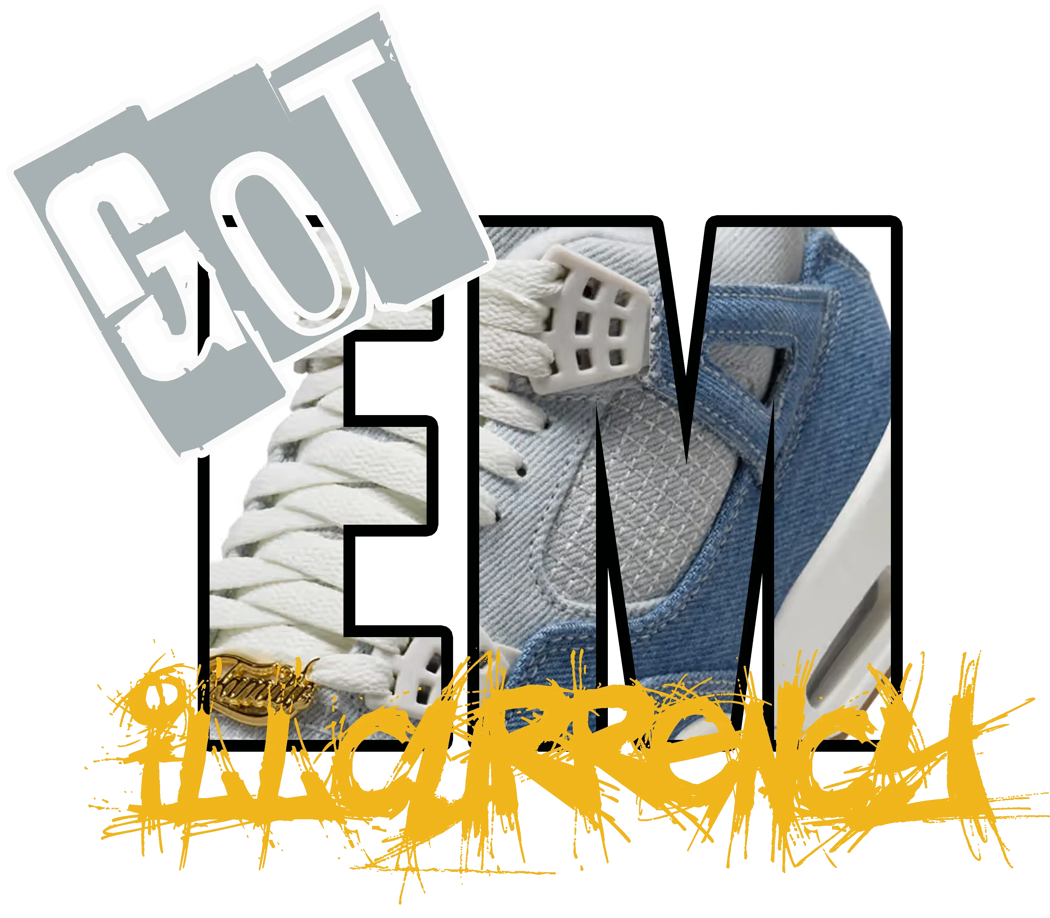 Air Jordan 4 Denim Worn Blue White T-Shirt (GOT EM)| illcurrency
