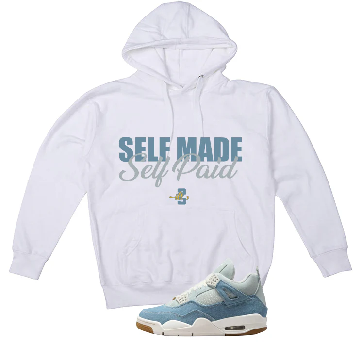 Air Jordan 4 Denim Worn Blue White T-Shirt (Self Made Self Paid)| illcurrency - Image 3