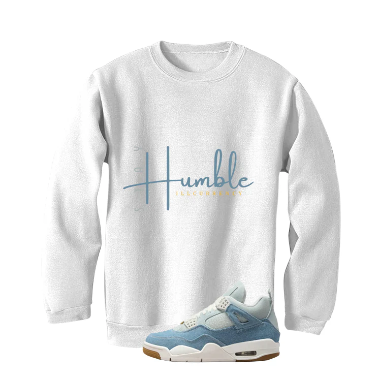 Air Jordan 4 Denim Worn Blue White T-Shirt (Stay Humble)| illcurrency - Image 4