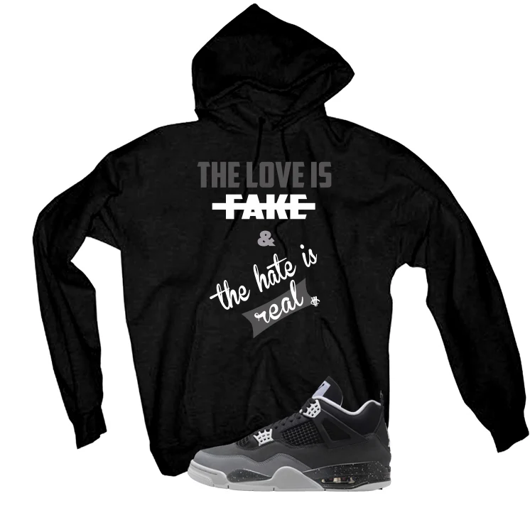 Air Jordan 4 Fear Pack Black T-Shirt (Love is Fake)| illcurrency - Image 3
