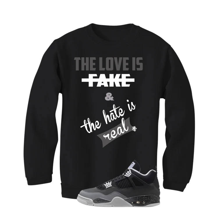 Air Jordan 4 Fear Pack Black T-Shirt (Love is Fake)| illcurrency - Image 4
