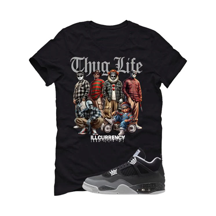 Air Jordan 4 Fear Pack Black T-Shirt (Thug Life Halloween)| illcurrency - Image 2