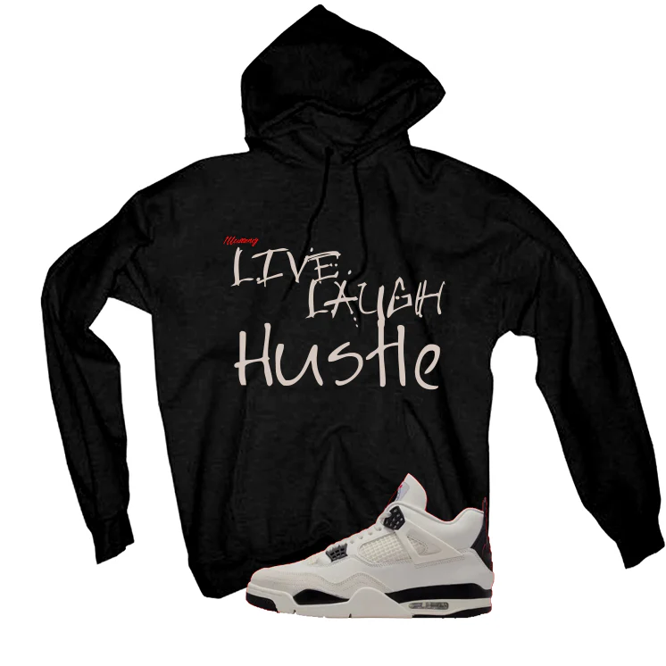 Air Jordan 4 Flight Club Matching T-Shirt, Sweatshirts & Hoodies Black T-Shirt (Live Laugh Hustle)| illcurrency - Image 3
