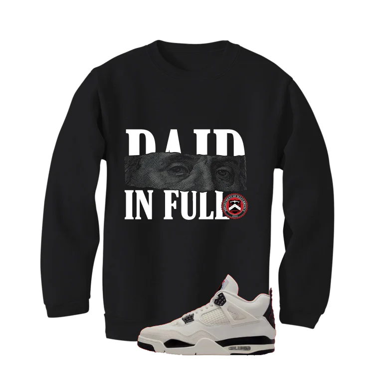 Air Jordan 4 Flight Club Matching T-Shirt, Sweatshirts & Hoodies Black T-Shirt (Paid in Full)| illcurrency - Image 4