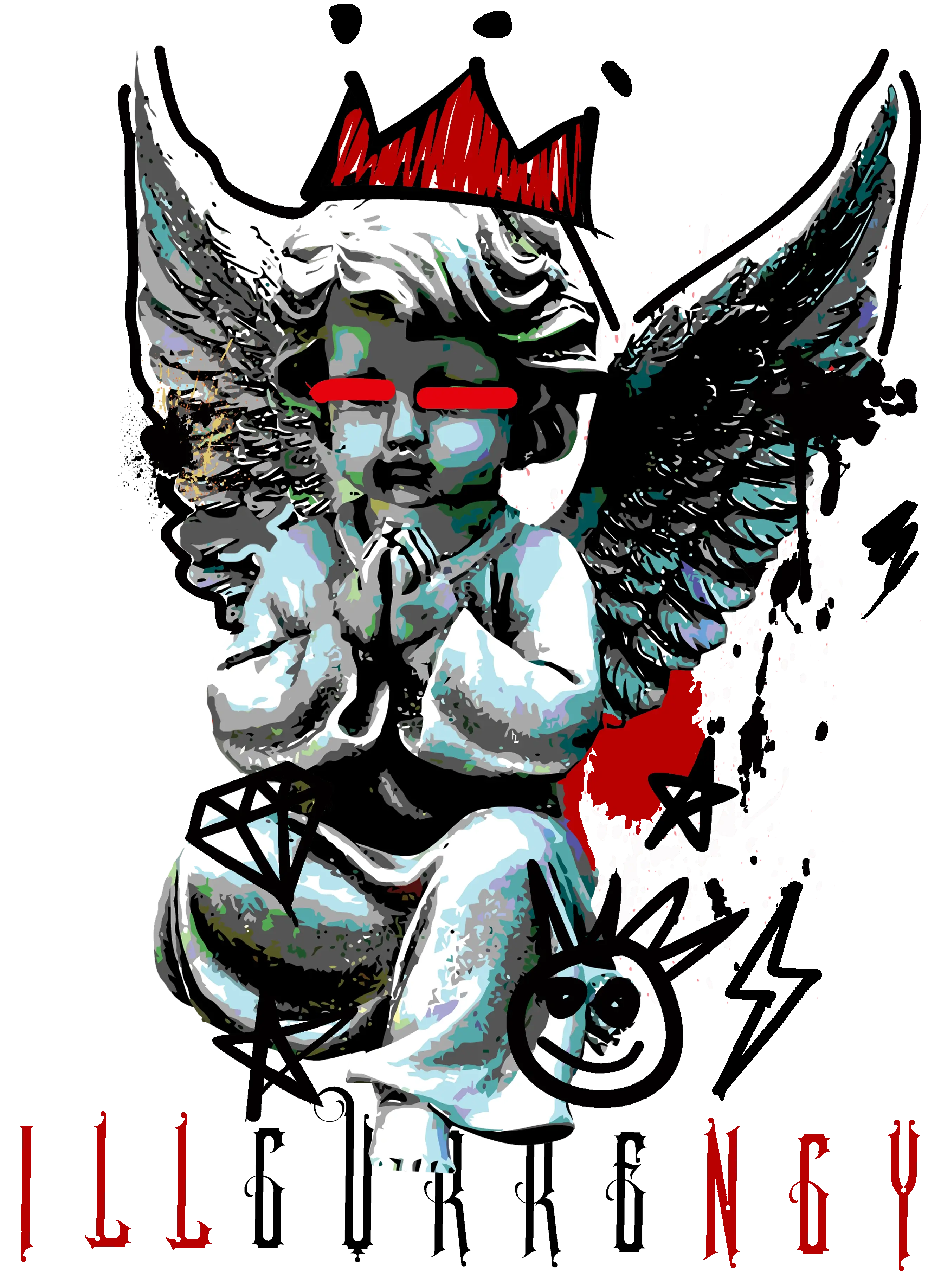 Air Jordan 4 Flight Club Matching T-Shirt, Sweatshirts & Hoodies White T-Shirt (Graffiti Angel)| illcurrency